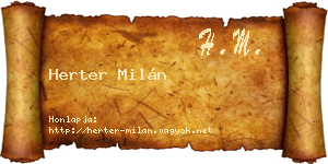 Herter Milán névjegykártya